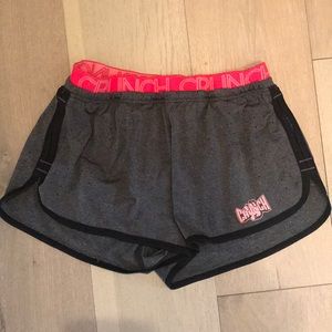 Crunch Gym Pink and Gray Running Shorts